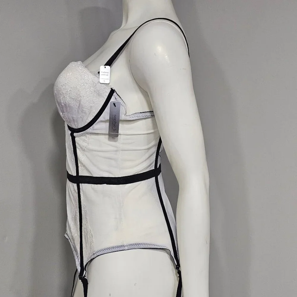 Sophie B Push up  Underwire Corset  White Size Large